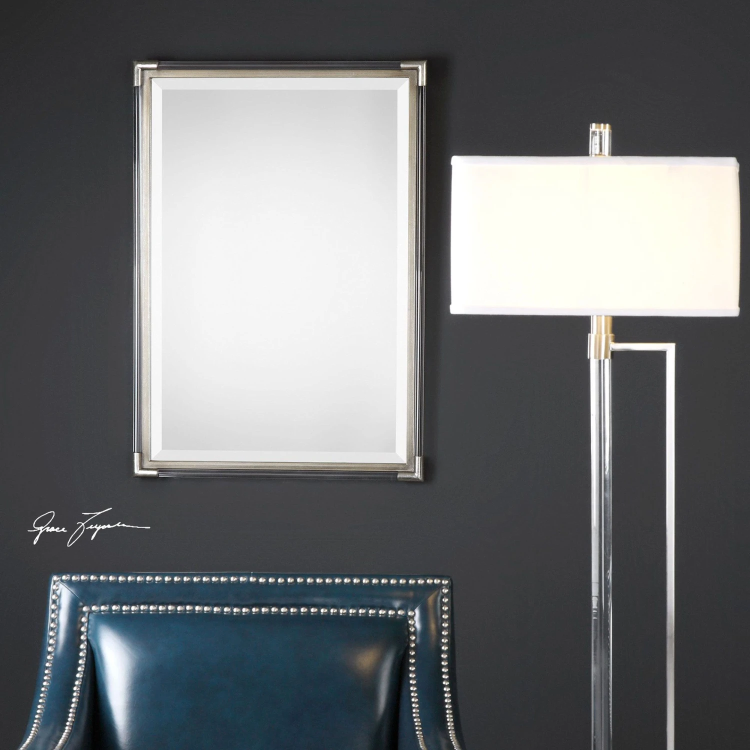 Mackai Metallic Silver Mirror 4 Mackai Metallic Silver Mirror - Image 2