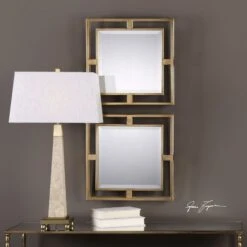 Allick Gold Square Mirrors -Best Decoration Shop 09234 3