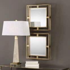 Allick Gold Square Mirrors -Best Decoration Shop 09234 4