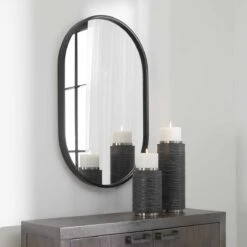 Varina Black Oval Mirror -Best Decoration Shop 09735 3