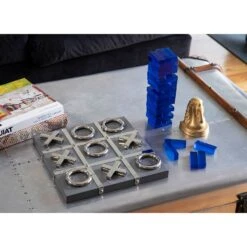 Dark Blue Acrylic Tumble Tower Set -Best Decoration Shop 1654a 2