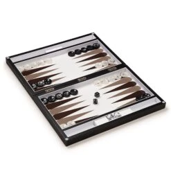 Chocolate Shagreen Lacquer Backgammon Set