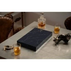 Blue Marble Lacquer Backgammon Set -Best Decoration Shop 1760a 4