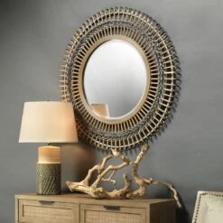 Grove Braided Mirror - Grey / Bamboo -Best Decoration Shop 1c01251554efa459db11a17aa94a1abc32987b8c full