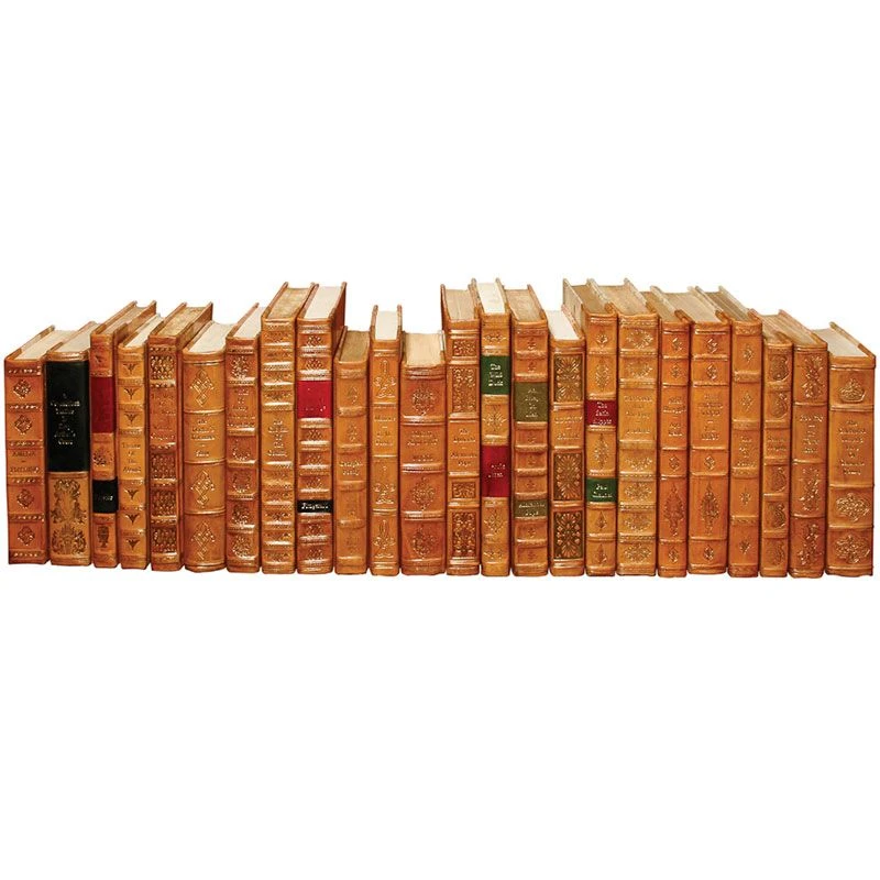 Faux Tan Leather Books 3 Faux Tan Leather Books