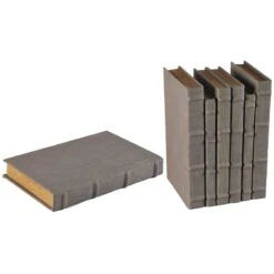 Heather Grey Linen Books