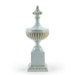 Celedon Urn On Pedestal