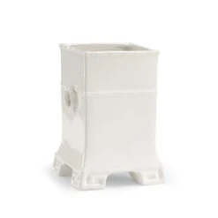 Greek Key Vase - White