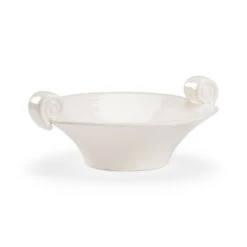 Scroll Handled Bowl - White