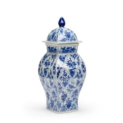 Blue And White Covered Vase