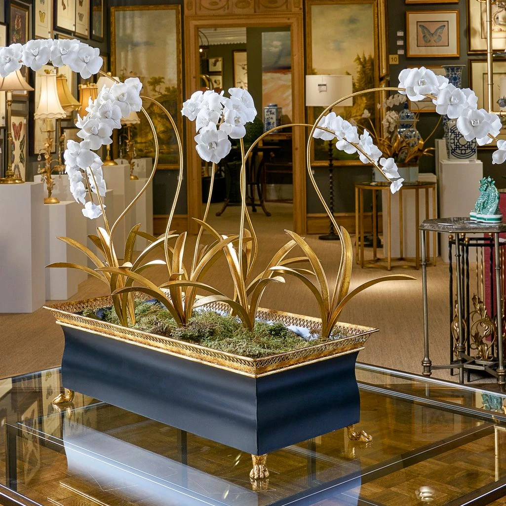 French Tole Planter - Black 5 French Tole Planter - Black - Image 3