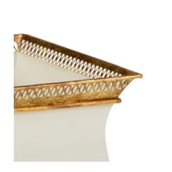 French Tole Planter - Cream -Best Decoration Shop 384014 2