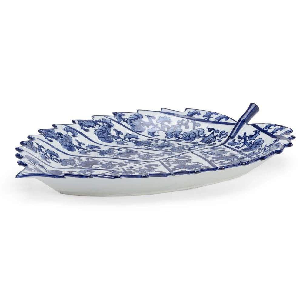 Blue & White Leaf Tray 3 Blue & White Leaf Tray