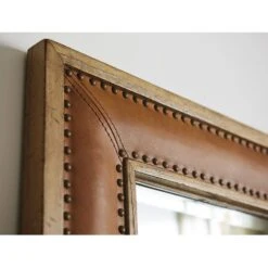 Dominica Leather Rectangular Mirror -Best Decoration Shop 566 205 3