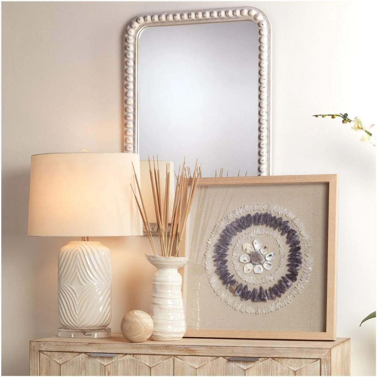 Rectangle Audrey Mirror - White Washed 6 Rectangle Audrey Mirror - White Washed - Image 4