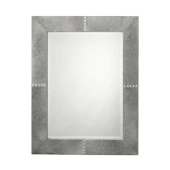 Cross Stitch Rectangle Mirror - Grey