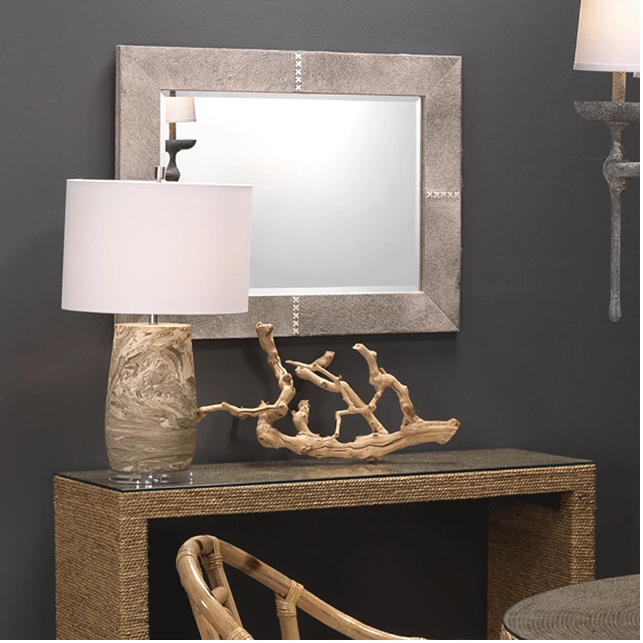 Cross Stitch Rectangle Mirror - Grey 4 Cross Stitch Rectangle Mirror - Grey - Image 2