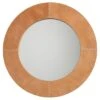 Round Cross Stitch Mirror - Buff Leather -Best Decoration Shop 7cros lgle