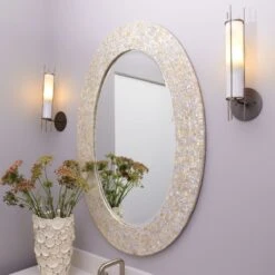 Large Oval Mirror - Mother Of Pearl -Best Decoration Shop 7oval lgmo 1