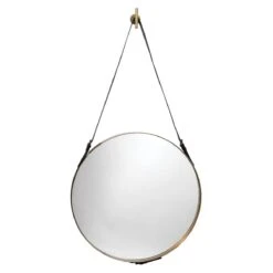 Large Round Mirror - Antique Brass