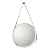 Large Round Mirror - White Hide -Best Decoration Shop 7roun lgwh