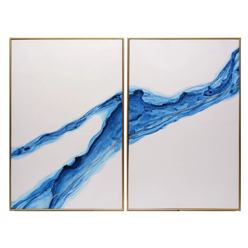 Fluidity (Set Of 2) - 40" X 60" - Gold Floater Frame 3 Fluidity (Set Of 2) - 40" X 60" - Gold Floater Frame