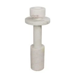 Noir Shine Candle Holder - White Stone