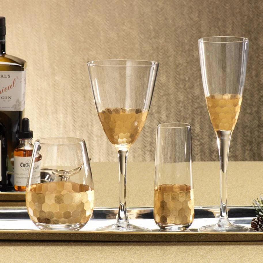 Vitorrio Gold Champagne Flutes 6 Vitorrio Gold Champagne Flutes - Image 4