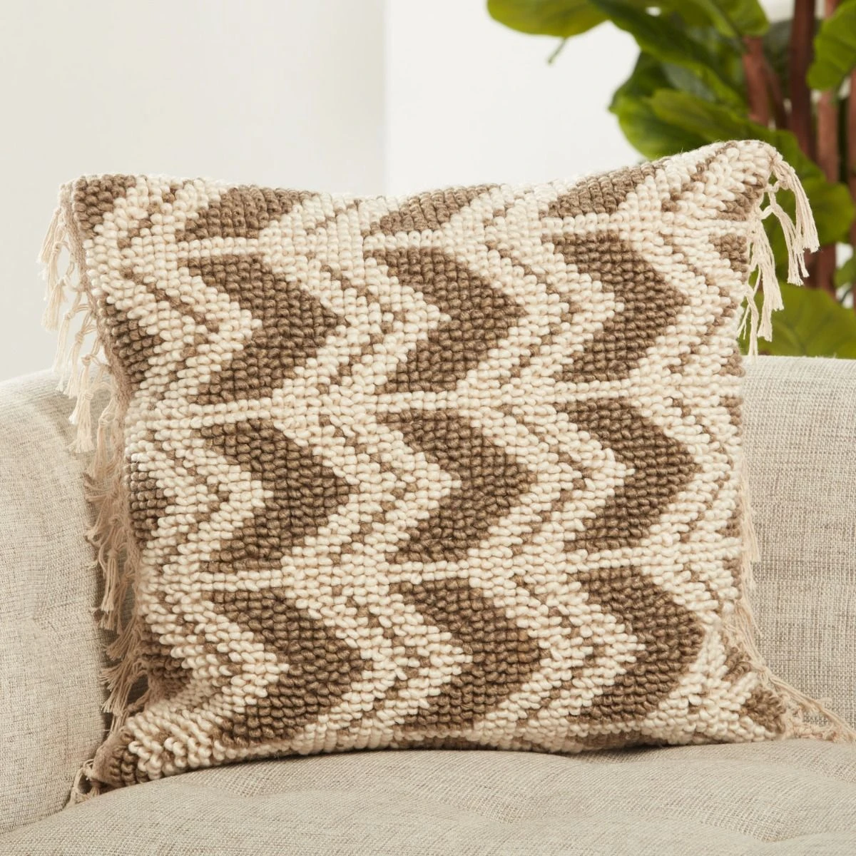 Takeo Chevron Pillow - Olive - Down 6 Takeo Chevron Pillow - Olive - Down - Image 4