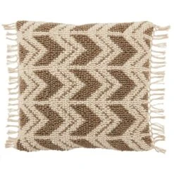 Takeo Chevron Pillow - Olive - Down