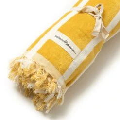 Beach Towel - Vintage Yellow Stripe 7 Beach Towel - Vintage Yellow Stripe -Best Decoration Shop bpa twl vtg yel 3
