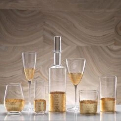 Vitorrio Stemless Gold Wine Glasses -Best Decoration Shop ch 3827 2 1024x