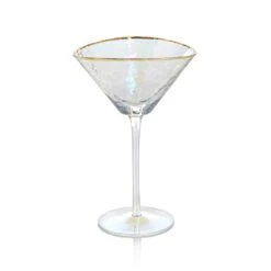 Kampari Triangular Martini Glasses - Gold Rim