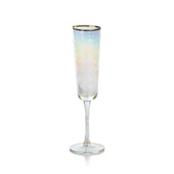 Kampari Triangular Champagne Flutes - Gold Rim