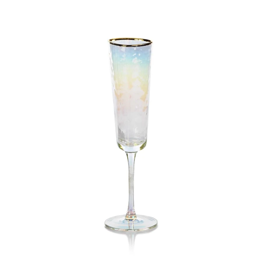 Kampari Triangular Champagne Flutes - Gold Rim 3 Kampari Triangular Champagne Flutes - Gold Rim