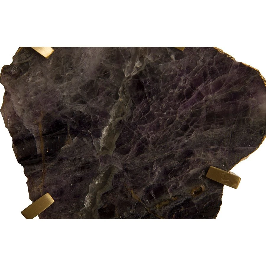 Gem Wall Slice - Brass Setting - Purple Quartz 4 Gem Wall Slice - Brass Setting - Purple Quartz - Image 2