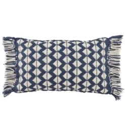 Perdita Geometric Pillow - Dark Blue