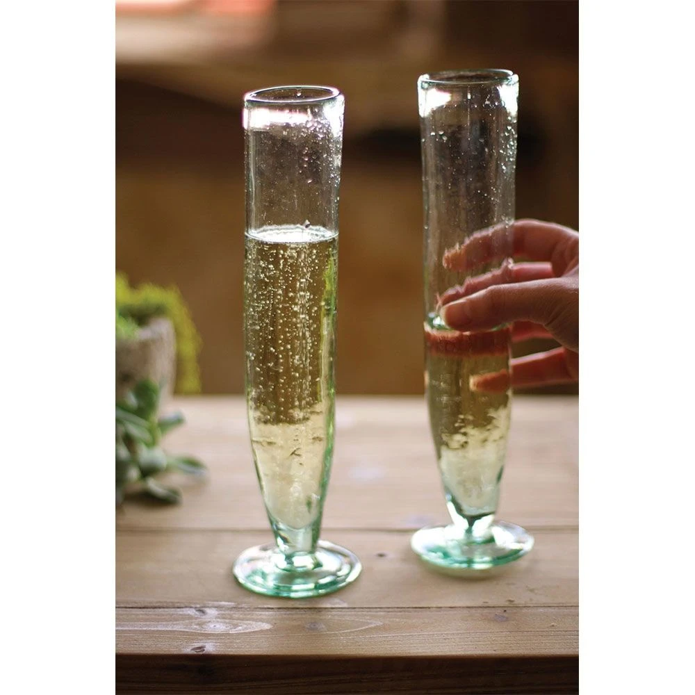 Tall Recycled Champagne Flute 3 Tall Recycled Champagne Flute