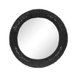 Folha Round Mirror - Black