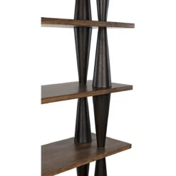 Noir Mood Bookcase - Ebony And Dark Walnut -Best Decoration Shop gbcs217dw 7 lg