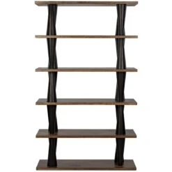 Noir Mood Bookcase - Ebony And Dark Walnut