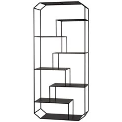 Noir Marquise Bookcase - Black Steel -Best Decoration Shop gbcs218mtb 6 lg