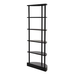 Noir Spago Bookcase - Black Metal -Best Decoration Shop gbcs234mtb 10 lg