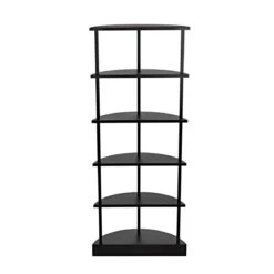 Noir Spago Bookcase - Black Metal -Best Decoration Shop gbcs234mtb 12 lg