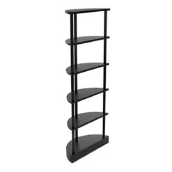 Noir Spago Bookcase - Black Metal -Best Decoration Shop gbcs234mtb 15 lg