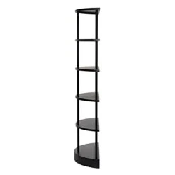 Noir Spago Bookcase - Black Metal -Best Decoration Shop gbcs234mtb 16 lg