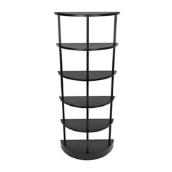 Noir Spago Bookcase - Black Metal -Best Decoration Shop gbcs234mtb 3 lg