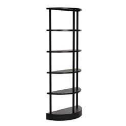 Noir Spago Bookcase - Black Metal -Best Decoration Shop gbcs234mtb 5 lg