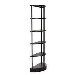 Noir Spago Bookcase - Black Metal -Best Decoration Shop gbcs234mtb 6 lg