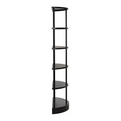 Noir Spago Bookcase - Black Metal -Best Decoration Shop gbcs234mtb 7 lg